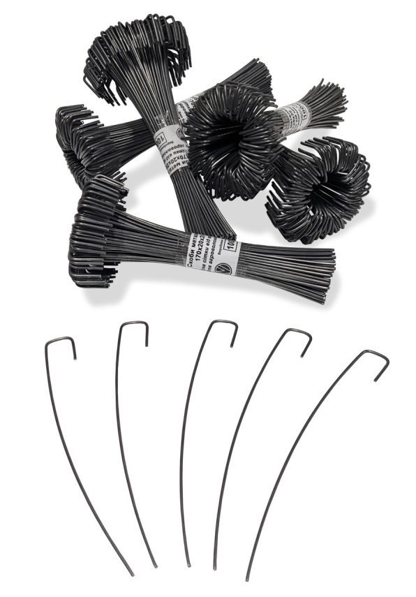 Скоби металеві для сітки від кротів 130х20х15 50 шт 3